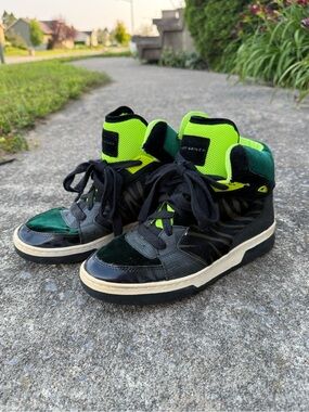 Kurt Geiger London High-Top Sneakers - Neon Green & Black